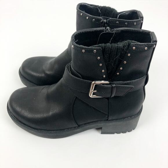 XOXO Womens Dharma Fashion Boot 5M Black Stud Buckle Strap Ankle Booties NWOB - Picture 7 of 11